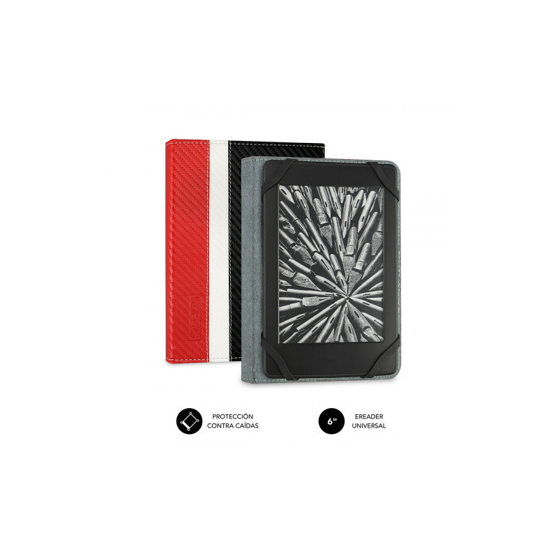 SUBBLIM Funda Libro Electrónico Clever Ebook Case 6" Red | APLIUM