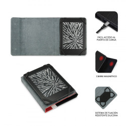 SUBBLIM Funda Libro Electrónico Clever Ebook Case 6" Red | APLIUM