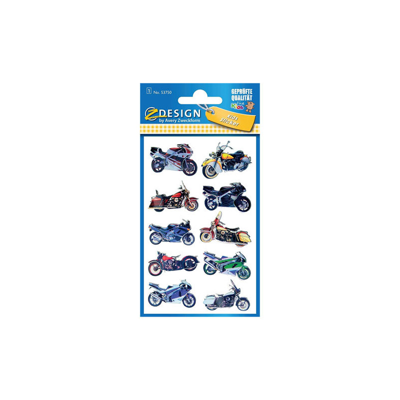 Sobre Con 1 Hoja 76X120MM Y 10 Pegatinas 3D Motocicletas Ave | APLIUM