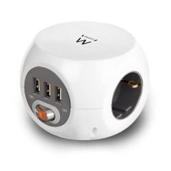 Ewent EW3939 base múltiple 1,5 m 3 salidas AC Interior Blanc | APLIUM