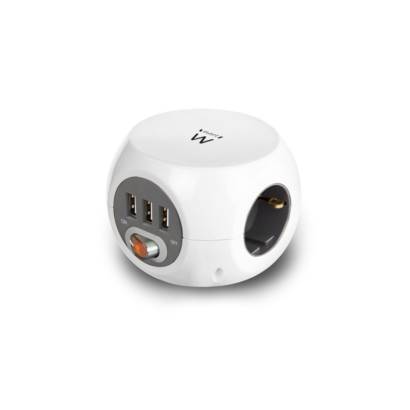 Ewent EW3939 base múltiple 1,5 m 3 salidas AC Interior Blanc | APLIUM
