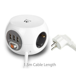 Ewent EW3939 base múltiple 1,5 m 3 salidas AC Interior Blanc | APLIUM