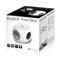 Ewent EW3939 base múltiple 1,5 m 3 salidas AC Interior Blanc | APLIUM