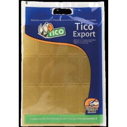 Paquete 10 Hojas Etiquetas Satinadas Oro 45X21 Mm Tico E-GL- | APLIUM