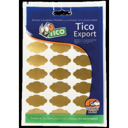 Paquete 10 Hojas Etiquetas Satinadas Oro 36X19 Mm Tico E-GL- | APLIUM