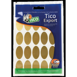 Paquete 10 Hojas Etiquetas Satinadas Oro 36X20 Mm Tico E-GL- | APLIUM