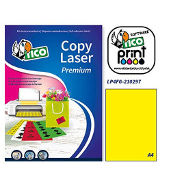 Caja 70 Hojas Etiquetas Amarillo Fluorescente Sin MÁRGENES-L | APLIUM