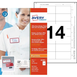 Caja 10 Portanombres Office Badge Rojo Con Imán Extra FUERTE | APLIUM