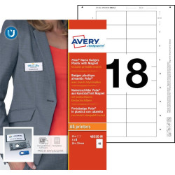 Caja 10 Portanombres Polar Badge Antracita Con IMÁN–30 X 65 | APLIUM