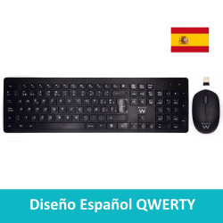 Ewent EW3256 teclado RF inalámbrico QWERTY Español Negro | APLIUM