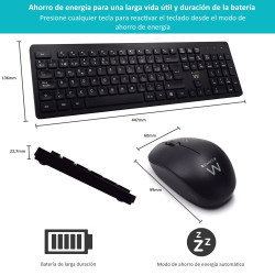Ewent EW3256 teclado RF inalámbrico QWERTY Español Negro | APLIUM