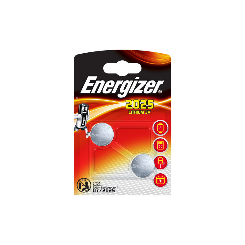 Blister 2 Pilas De Boton Modelo CR2025 Energizer E301021501 | APLIUM