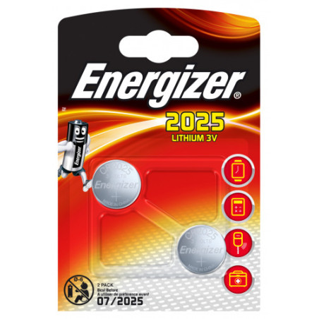Blister 2 Pilas De Boton Modelo CR2025 Energizer E301021501 | APLIUM