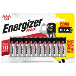 Blister 8 + 4 Pilas Max Tipo LR03 (AAA) Energizer E301531207 | APLIUM