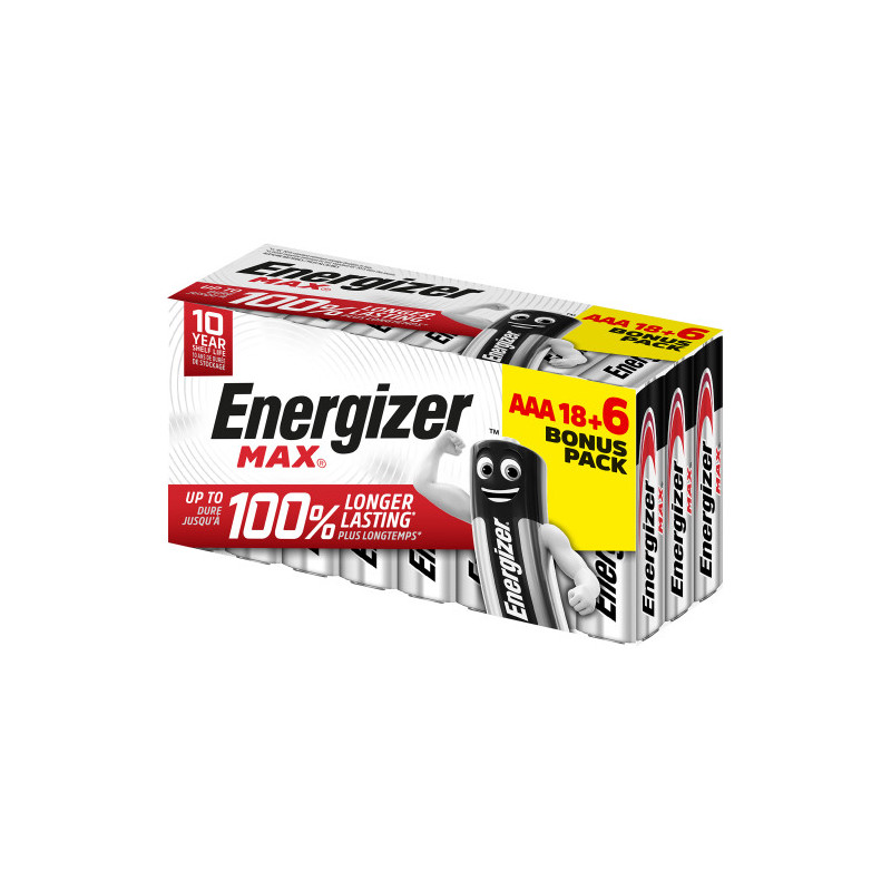 Caja 18+6 Pilas Alkalinas Max Tipo LR03 (AAA) Energizer E303 | APLIUM
