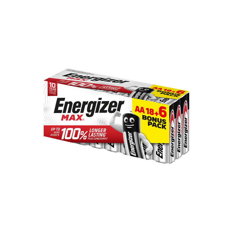 Caja 18+6 Pilas Alkalinas Max Tipo LR6 (AA) Energizer E30351 | APLIUM