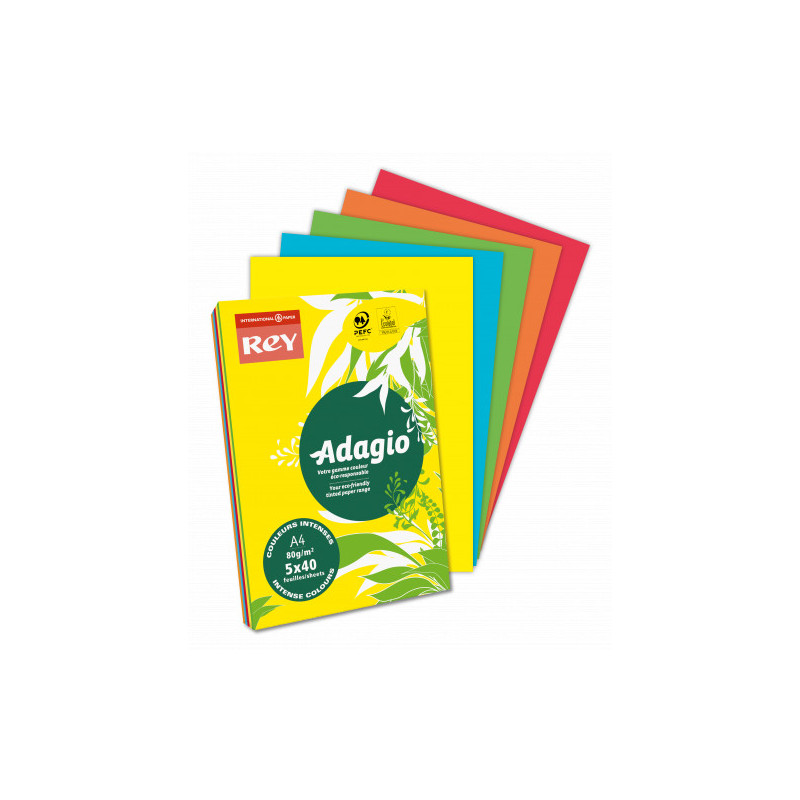 Paquete 500H Papel 80GR A4 Amarillo Intenso Adagio 40002490 | APLIUM