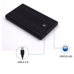 Ewent EW7041 caja para disco duro externo Aluminio, Negro 2. | APLIUM