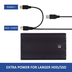 Ewent EW7041 caja para disco duro externo Aluminio, Negro 2. | APLIUM