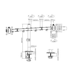 Ewent Soporte De Mesa Para 2 Monitores Hasta 27" | APLIUM