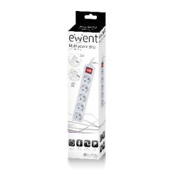Ewent EW3955 base múltiple 1,5 m 5 salidas AC Interior Blanc | APLIUM