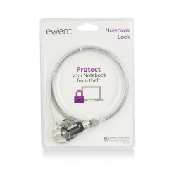 Ewent EW1242 cable antirrobo Negro, Acero inoxidable 1,5 m | APLIUM