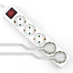 Ewent EW3916 base múltiple 1,5 m 5 salidas AC Interior Blanc | APLIUM