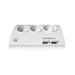 Ewent EW3935 base múltiple 1,5 m 5 salidas AC Interior Blanc | APLIUM