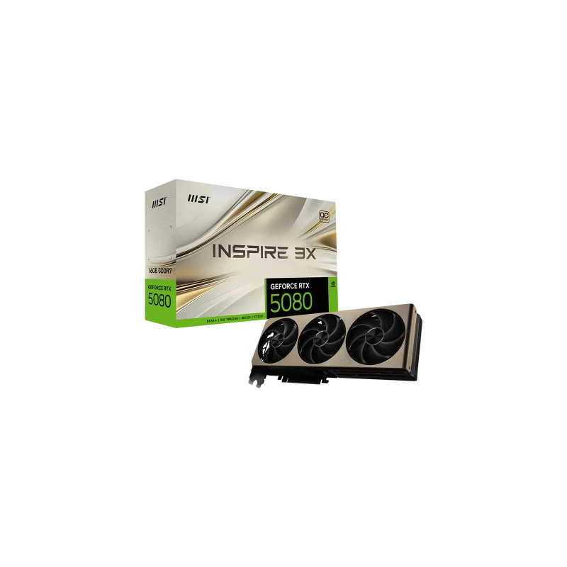 VGA Msi Rtx 5080 16G Inspire 3X Oc BLACK,RTX5080,16GB,GDDR7, | APLIUM