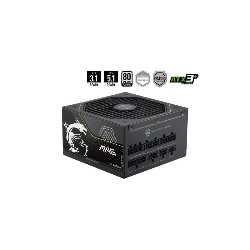 Fuente Alimentacion Msi Mag A1000PLS PCIE5,PSU,1000W,80 Plus | APLIUM