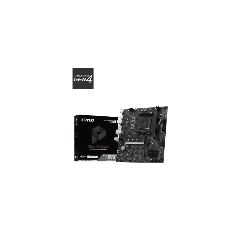 Placa Msi Pro B550M-B,AMD,AM4,B550,2DDR4,64GB,HDMI+DP,GBLAN, | APLIUM