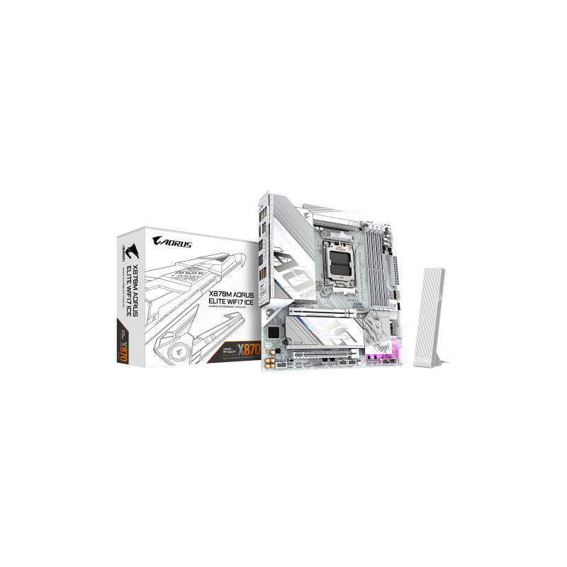 GIGABYTE X870M AORUS ELITE WIFI7 ICE Placa Base – Compatible | APLIUM