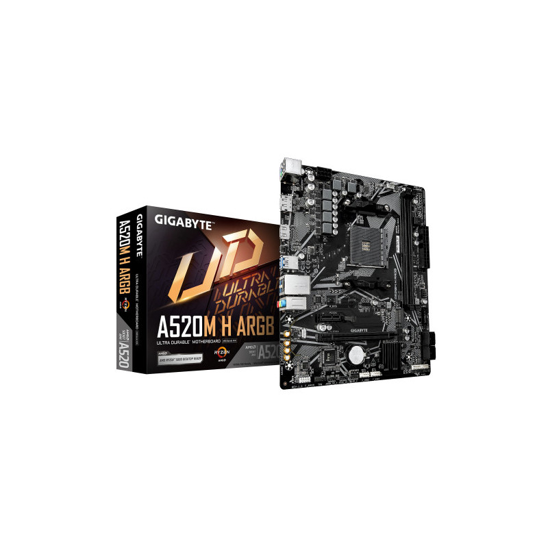 GIGABYTE A520M H ARGB Placa Base – Compatible con CPUs AMD R | APLIUM
