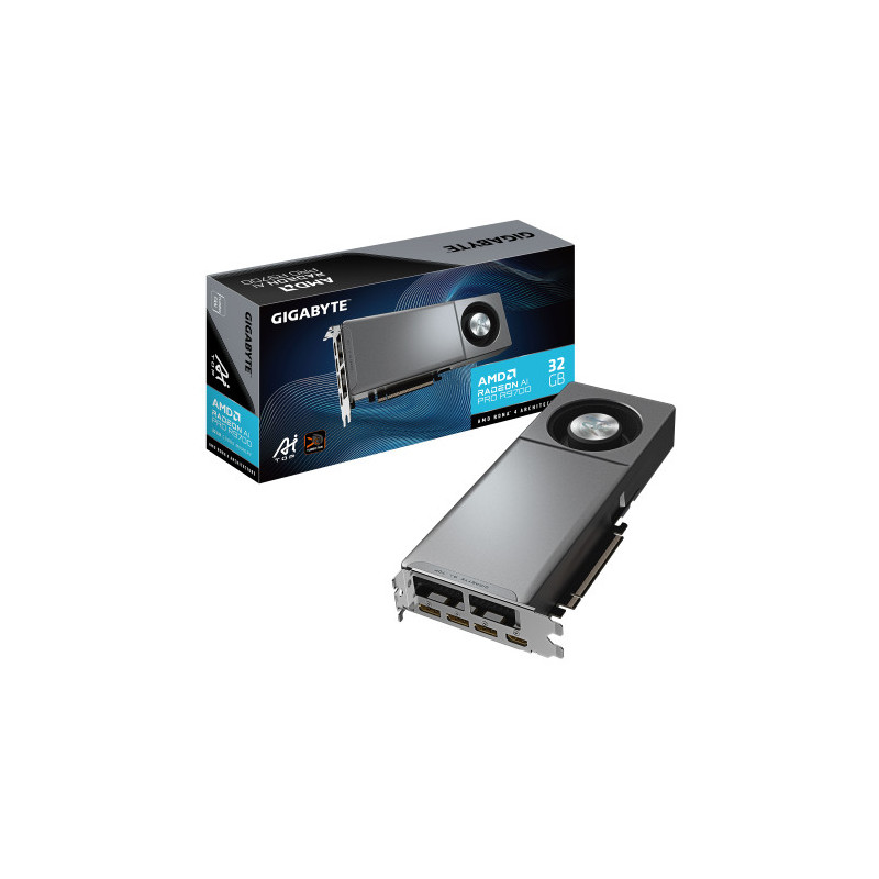 GIGABYTE Radeon AI PRO R9700 AI TOP 32G Tarjeta Gráfica – 32 | APLIUM