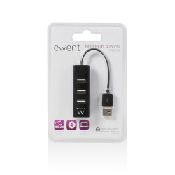 Ewent EW1123 hub de interfaz 480 Mbit/s Negro | APLIUM