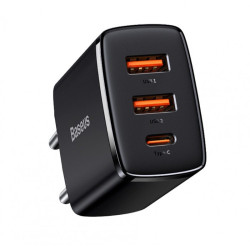 Baseus Compact Quick Charger 2U+C 30W Eu Black | APLIUM