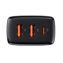 Baseus Compact Quick Charger 2U+C 30W Eu Black | APLIUM