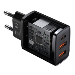 Baseus Compact Quick Charger 2U+C 30W Eu Black | APLIUM
