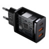 Baseus Compact Quick Charger 2U+C 30W Eu Black | APLIUM