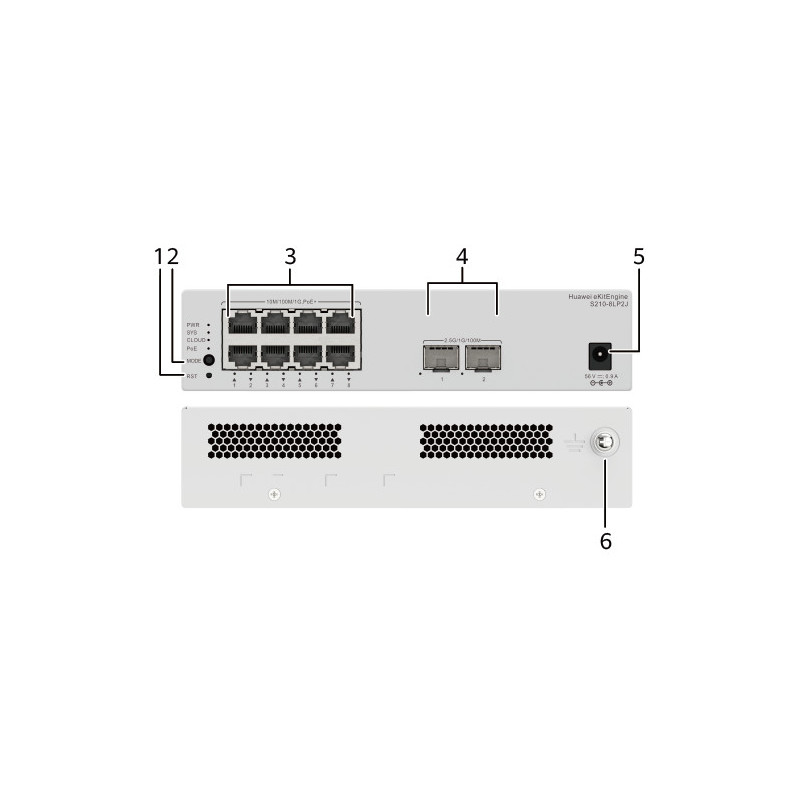 Huawei S210-8LP2J (8*10/100/1000BASE-T Ports (32W POE+), 2*2 | APLIUM