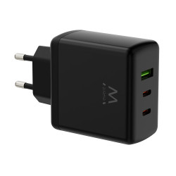 (ABM) Ewent Cargador Gan Fast De 65W, 3 Puertos (2 Usb-c Pd | APLIUM