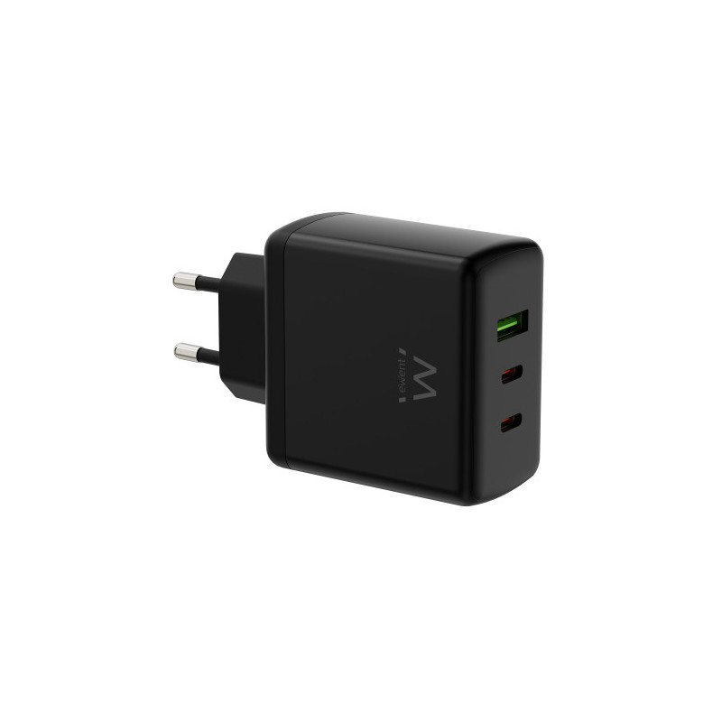 (ABM) Ewent Cargador Gan Fast De 65W, 3 Puertos (2 Usb-c Pd | APLIUM