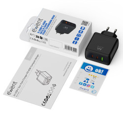 (ABM) Ewent Cargador Gan Fast De 65W, 3 Puertos (2 Usb-c Pd | APLIUM