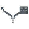 Brazo Dual Para Monitor Y Portátil Ergo Spacesaving Color Gr | APLIUM