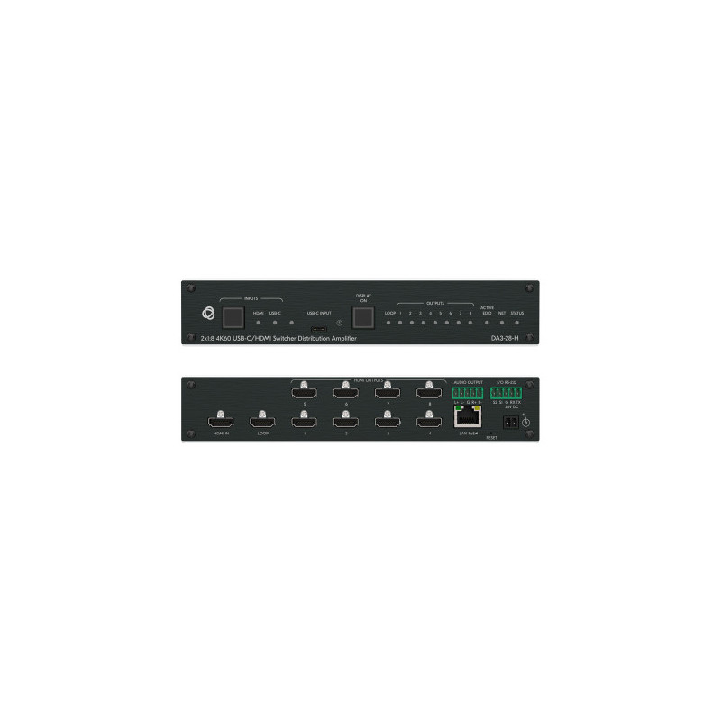 Kramer Avsm 2X1:8 4K60 USB-C/HDMI Switcher Distribution Ampl | APLIUM
