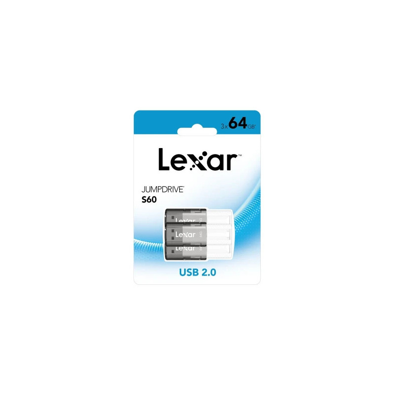 Lexar Jumpdrive S60 USB 2.0 Flash Drive 3 Pack 64GB | APLIUM