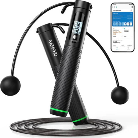 Renpho Smart Jump Rope - Additional Cordless Option - Black | APLIUM