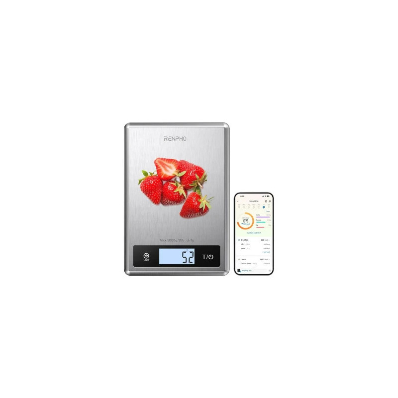 Renpho Calibra 1 - Smart Nutrition Scale - Ble - Grey Stainl | APLIUM