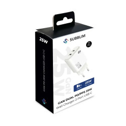 Subblim Cargador Gan 25W Charger USB C+C | APLIUM