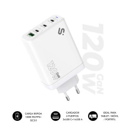Subblim Cargador Gan 120W Charger USB C+C+C+A | APLIUM